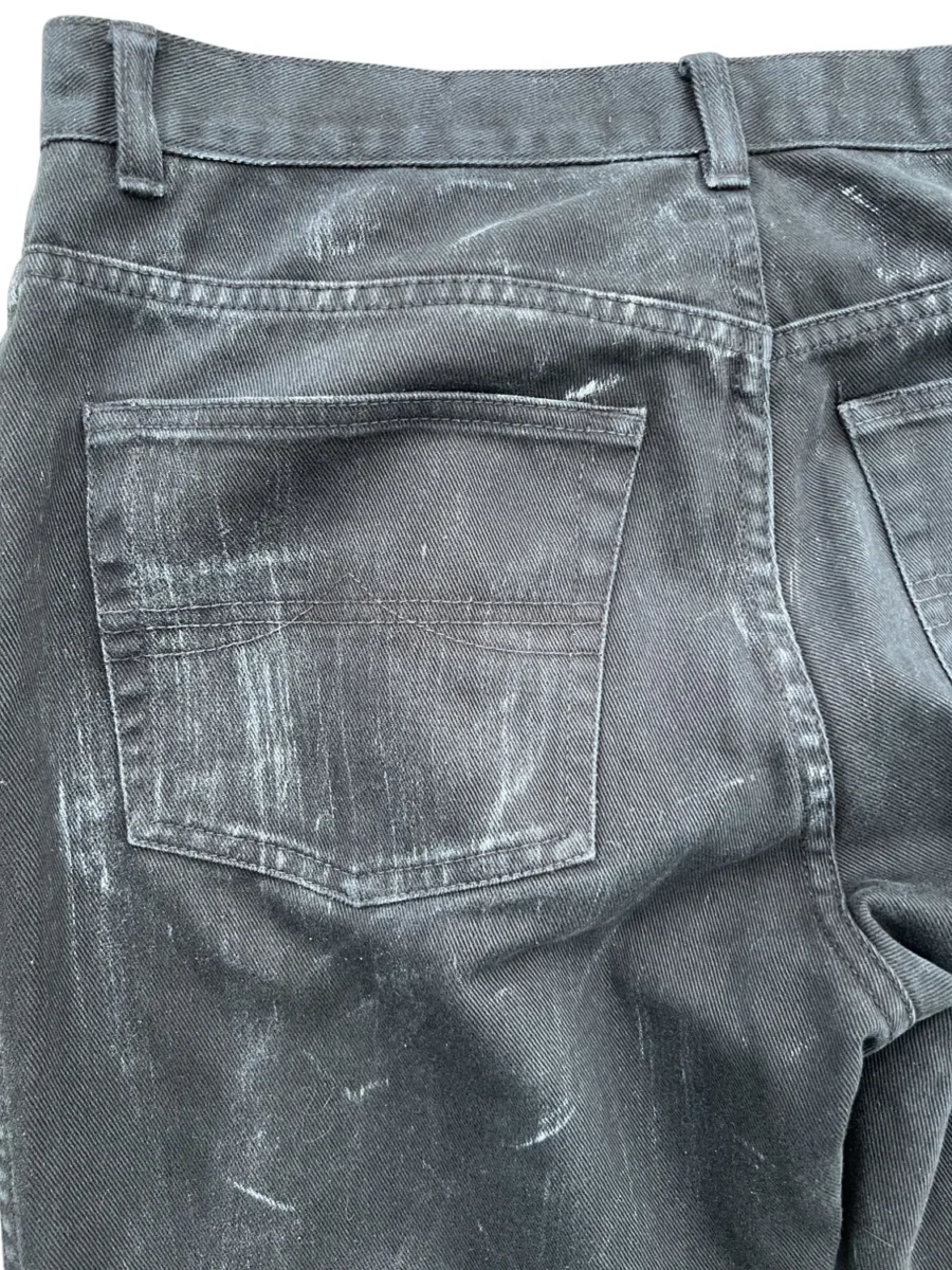 [L] spodnie czarne poszerzana nogawka przetarcia - obrazek 6